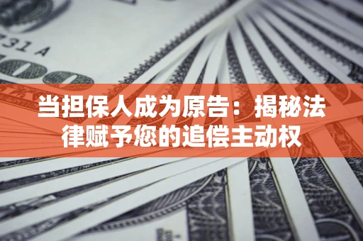 北京当担保人成为原告:揭秘法律赋予您的追偿主动权 北京当担保人成为原告:揭秘法律赋予您的追偿主动权